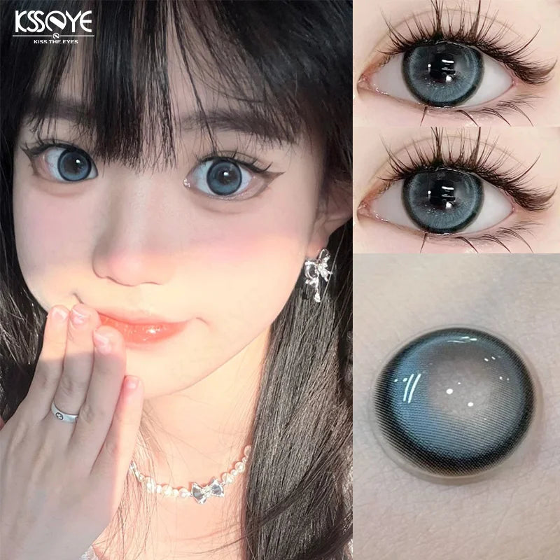 YOUMIKA  -  1 Pair Korean Lenses Colored Contact Lenses for Eyes Prescription Myopia Beauty Pupil Soft Blue Lenses New Free Shipping