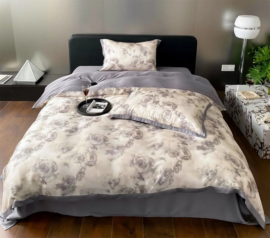 YOUMIKA  -  Elegant Rustic Flower Magnolia Rose Beding Set,full Queen King,french Pastoral Home Textile Flat Sheet Pillow Case Duvet Cover