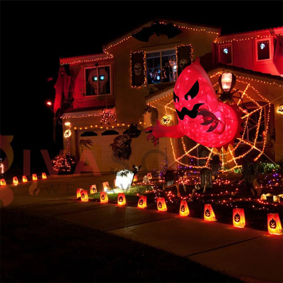 YOUMIKA  -  Unique Giant Window Ghost Scary Phantom Coming Out Of Window Blow Up Inflatable Halloween Party Outside Yard Garden Lawn Decor