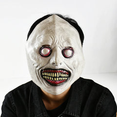 YOUMIKA  -  Halloween Creepy Smile Horror Mask with White Eyes Halloween Party Gift Horror Props Evil Cosplay Costume Accessories Supplies