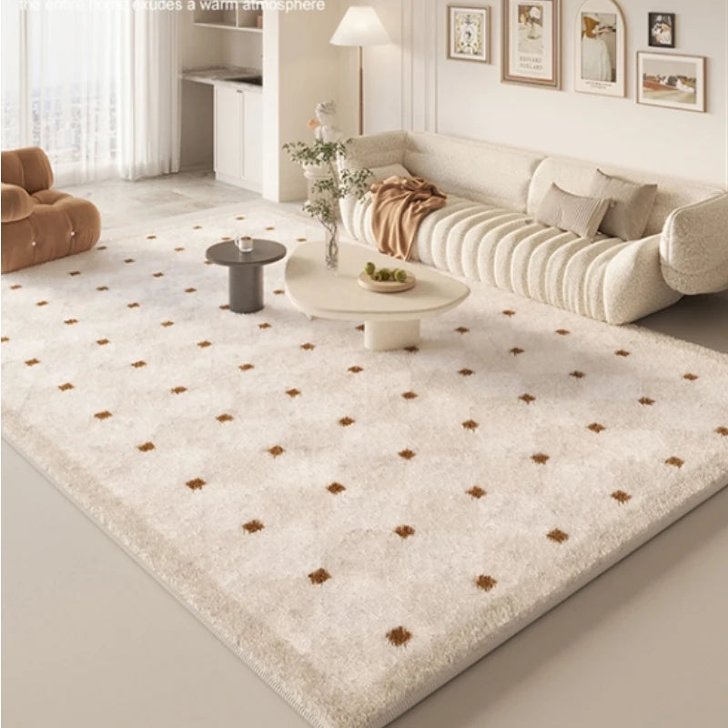 YOUMIKA  -  French Cream Living Room Decoration Carpet Home Bedroom Bedside Large Plush Rug Modern Study Room Cloakroom Soft Non-slip Rugs