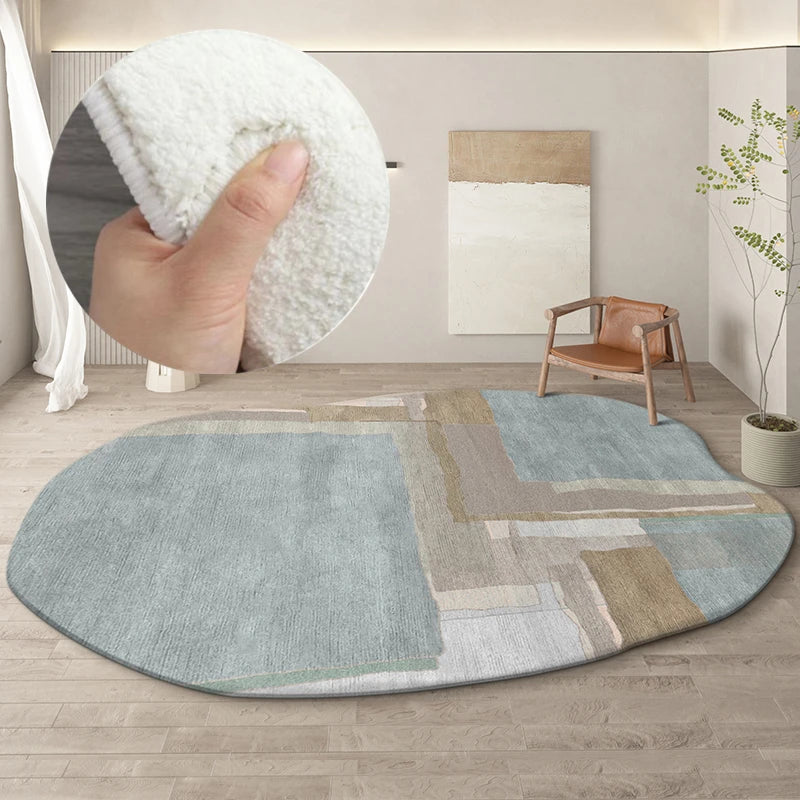 YOUMIKA  -  Irregular Shape Living Room Carpet Large Area Decorate Coffee Tables Plush Mat Fashion  Line Bedroom Fluffy Rug ковер Tapis