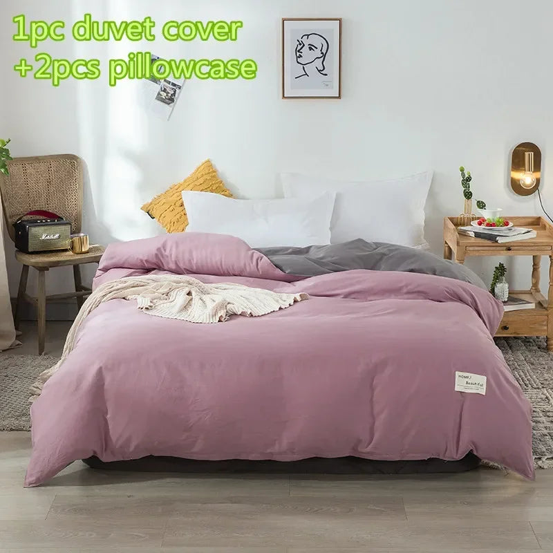 YOUMIKA  -  Fashion Duvet Cover Sets Cotton Gray Quilt Cover Single Double Queen Bedding Sets 2pc Pillowcase Boys Solid Comforter Cover Sets