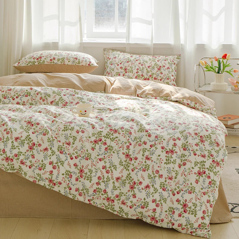 YOUMIKA  -  2024 New Double-layer Yarn Printed Pure Cotton Four Piece Set, A Luxurious Bed Four Piece Set Suitable For Home Use