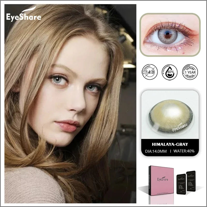 YOUMIKA  -  Color Lens Eyes 2pcs Natural Color Contact Lenses For Eyes Yearly Beauty Contact Lenses Eye Cosmetic blue Color Lens