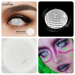 YOUMIKA  -  1Pair Halloween Colorful Contact Lenses Anime Cosplay Eye Lenses Multicolored Lenses White Black Lenses Yearly Contacts