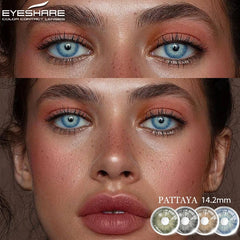 YOUMIKA  -  New Colored Contact Lenses For Eyes 1pair Brown EyeContacts Lense Yearly Use Beauty Makeup Blue Color Contact Lenses