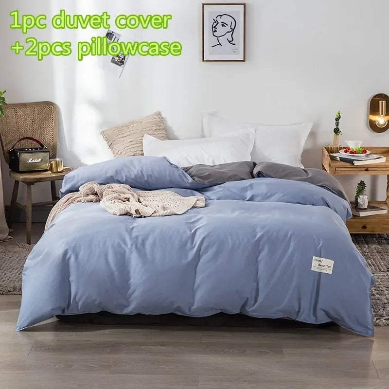 YOUMIKA  -  Fashion Duvet Cover Sets Cotton Gray Quilt Cover Single Double Queen Bedding Sets 2pc Pillowcase Boys Solid Comforter Cover Sets