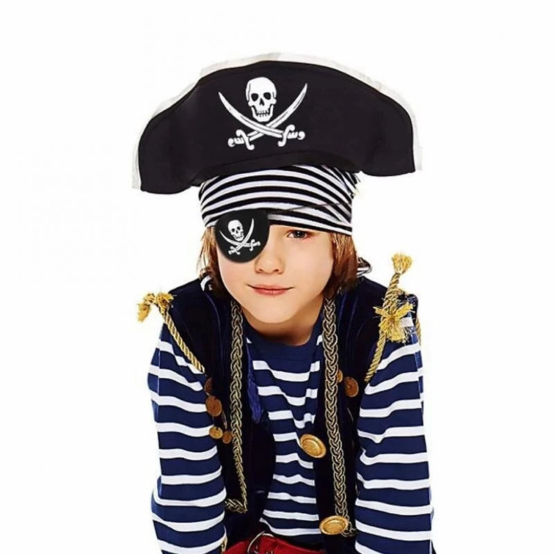 YOUMIKA  -  12/6Pcs Pirate Felt One Eye Patches For Halloween Costume Cosplay Props Captain Pirate Theme Party Decoration Kids Birthday Gift