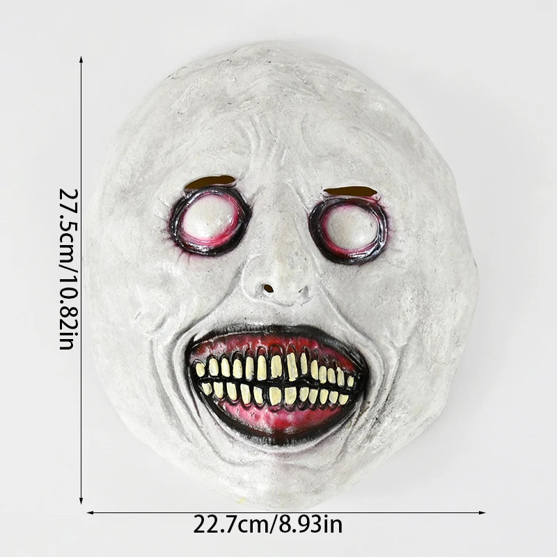 YOUMIKA  -  Halloween Creepy Smile Horror Mask with White Eyes Halloween Party Gift Horror Props Evil Cosplay Costume Accessories Supplies