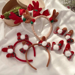 YOUMIKA  -  Christmas Hairhoop Deer Horn Santa Claus Headband Christmas Tree Hair Clips 2025 New Year Party Headwear Prop Hair Accessories