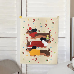 YOUMIKA  -  Christmas Calendar Hanging Cloth Cute Food Breads Cloth Tapestry 2025 New Year Bedroom Wall Background Decoration Photo Prop