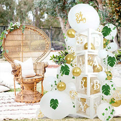 YOUMIKA  -  Baby Shower Balloon Boxes Gold Balloons Palm Leaves Ivy Garland Party Decorations for Oh Baby Shower Party Decorations Boy Girls