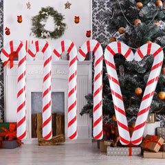 YOUMIKA  -  90cm Inflatable Christmas Candy Cane Balloon Walking Sticks Xmas Decoration for Home 2024 New Year Party Supplies Kids Gift