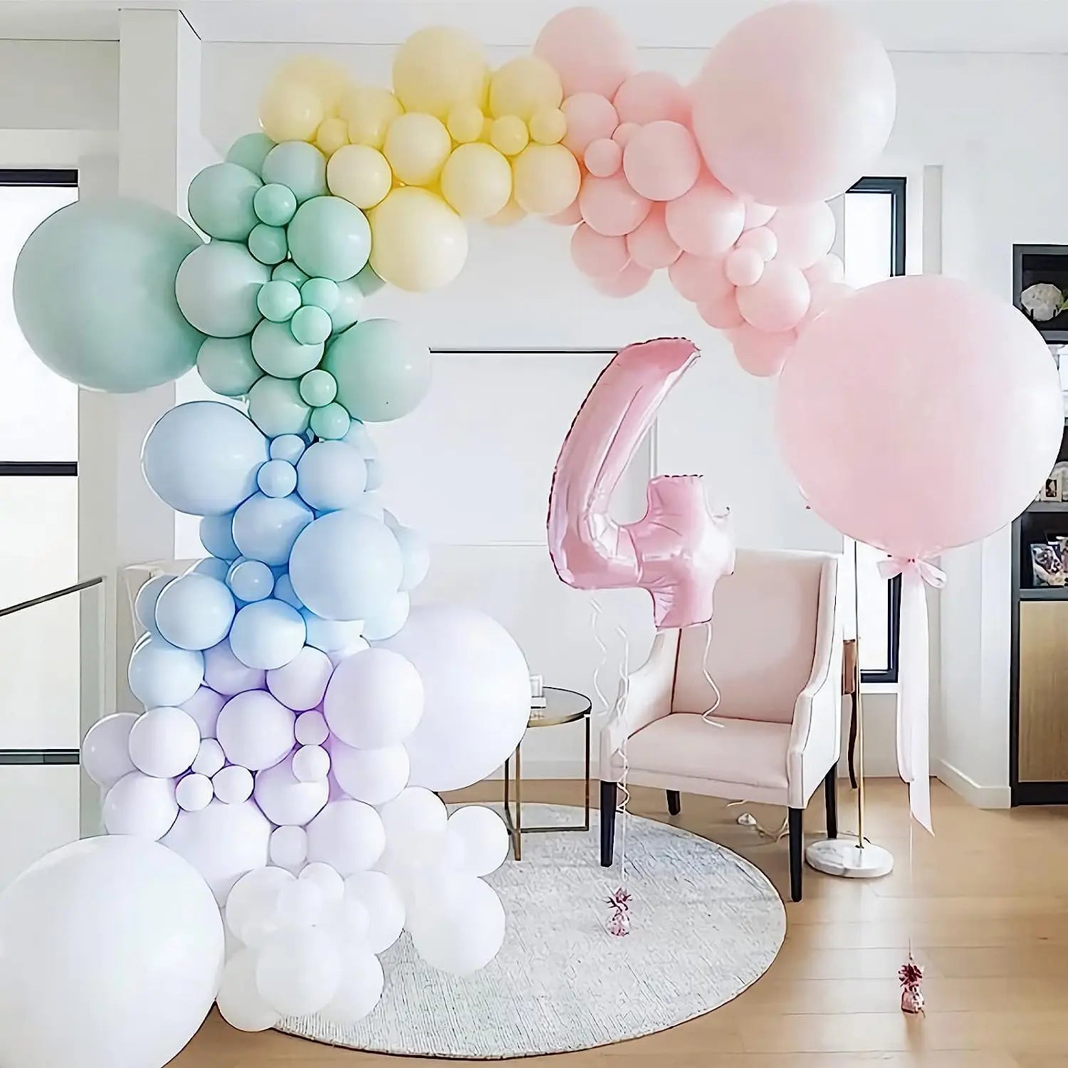 YOUMIKA   -  128pcs Macaron Rainbow Balloon Arch Kit for Baby Shower Birthday Wedding Bridal Shower Children's Day Party Decorations