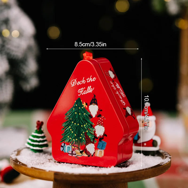 YOUMIKA  -  Christmas Metal Tin Candy Cookie Box Kids Gift Packaging Box Xmas Tree Hanging Ornaments Decoration For Home 2025 New Year Noel