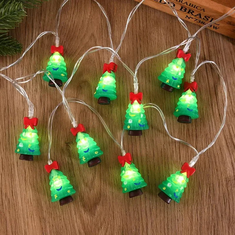 YOUMIKA  -  1.5M Christmas LED String Light Santa Claus Snowman Xmas Tree Ornaments Christmas Mood Lights Glitter Lights Decoration