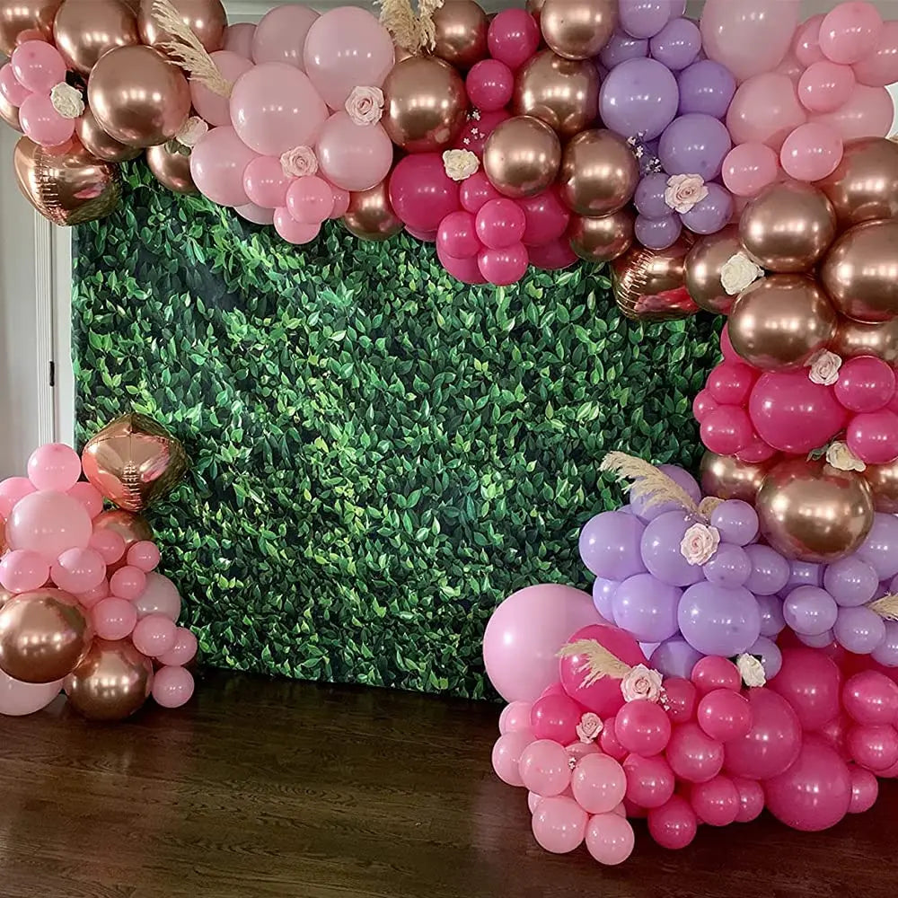 YOUMIKA   -  Hot Pink Balloon Garland Arch Kit 145Pcs Rose Gold Balloons for Girl Birthday Wedding Party Balloons Decorations Baby Shower