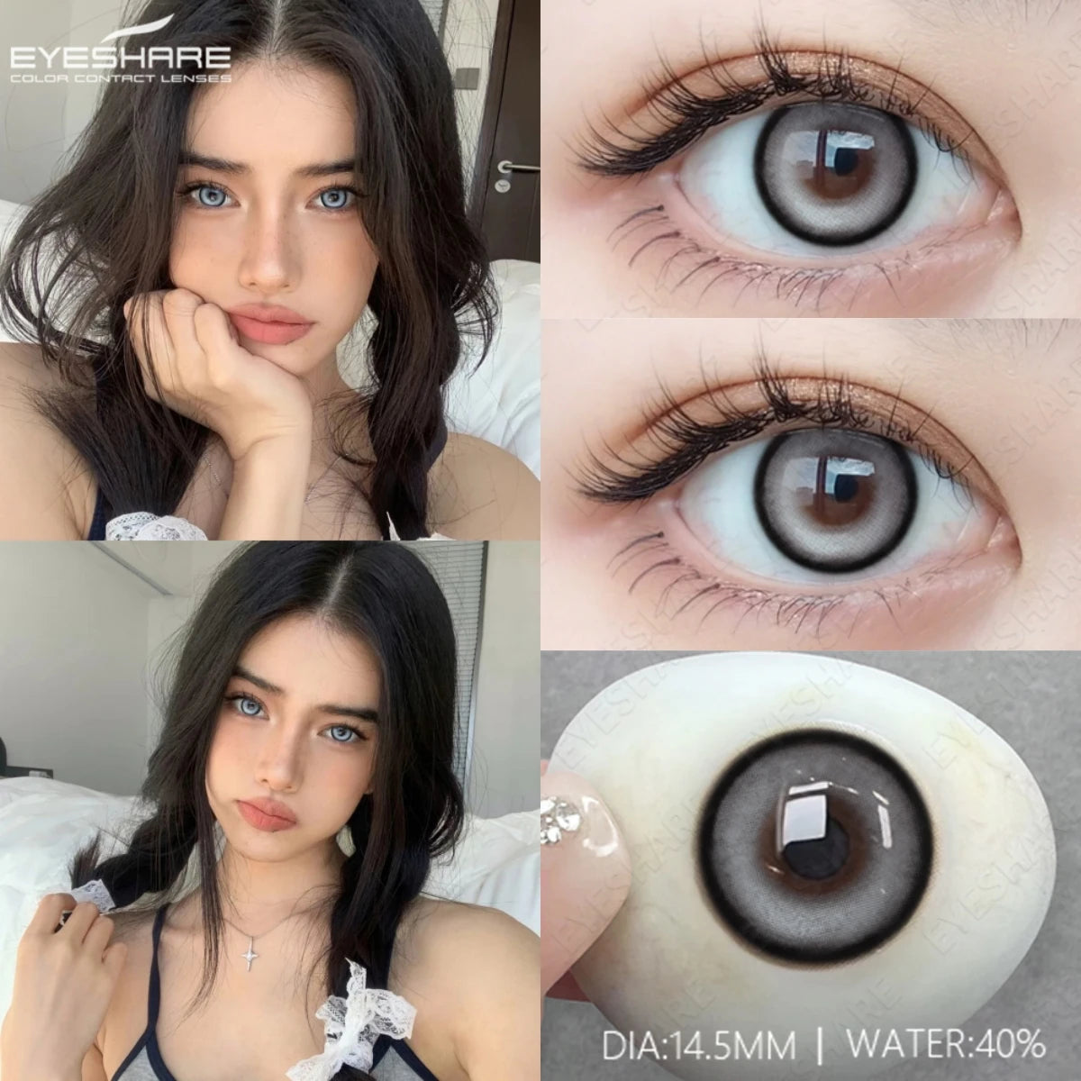 YOUMIKA  -  New Color Contact Lenses for Eyes 1Pair Natural Blue Eyes Contacts Lenses Yearly Fashion Gray Korean Contacts Lenses