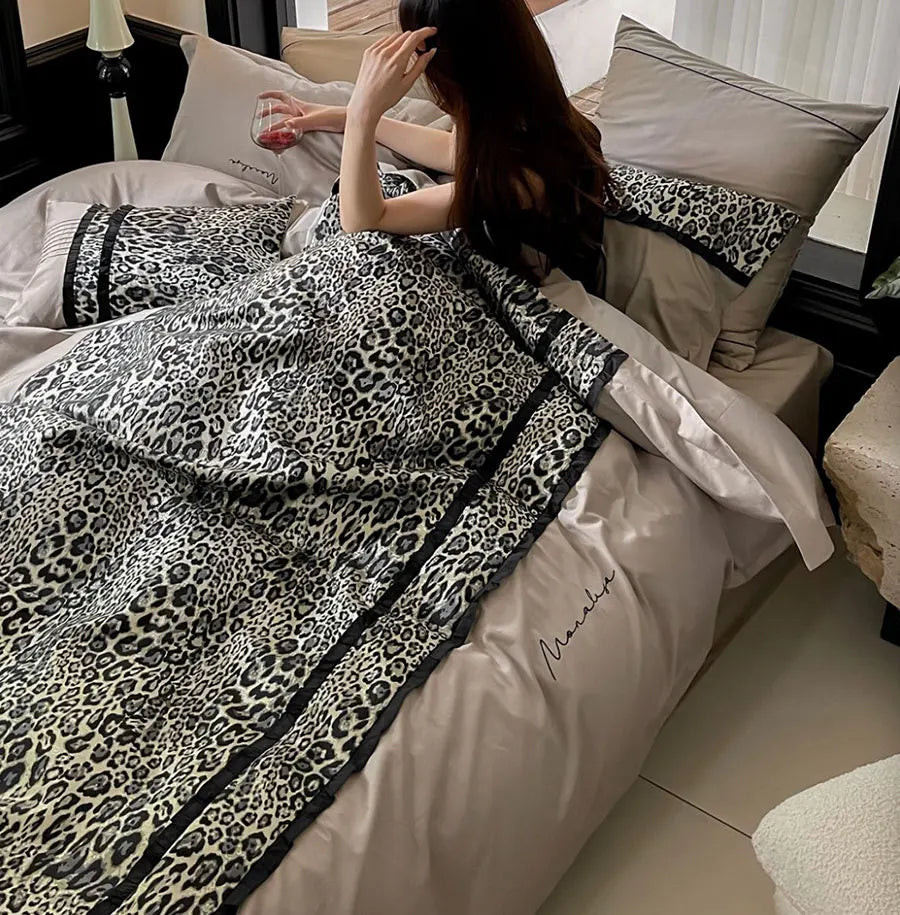 YOUMIKA  -  Fashion cool leopard bedding set 1.5 1.8 2.0,full queen king modern trend cotton home textile bed sheet pillow case duvet cover