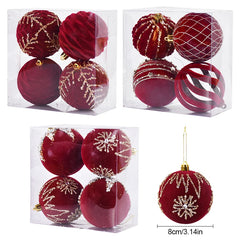 YOUMIKA  -  8CM Big Christmas Ball Ornaments Red Xmas Tree Hanging Pendant 2024 Christmas Decorations For Home Navidad New Year Gift 2025