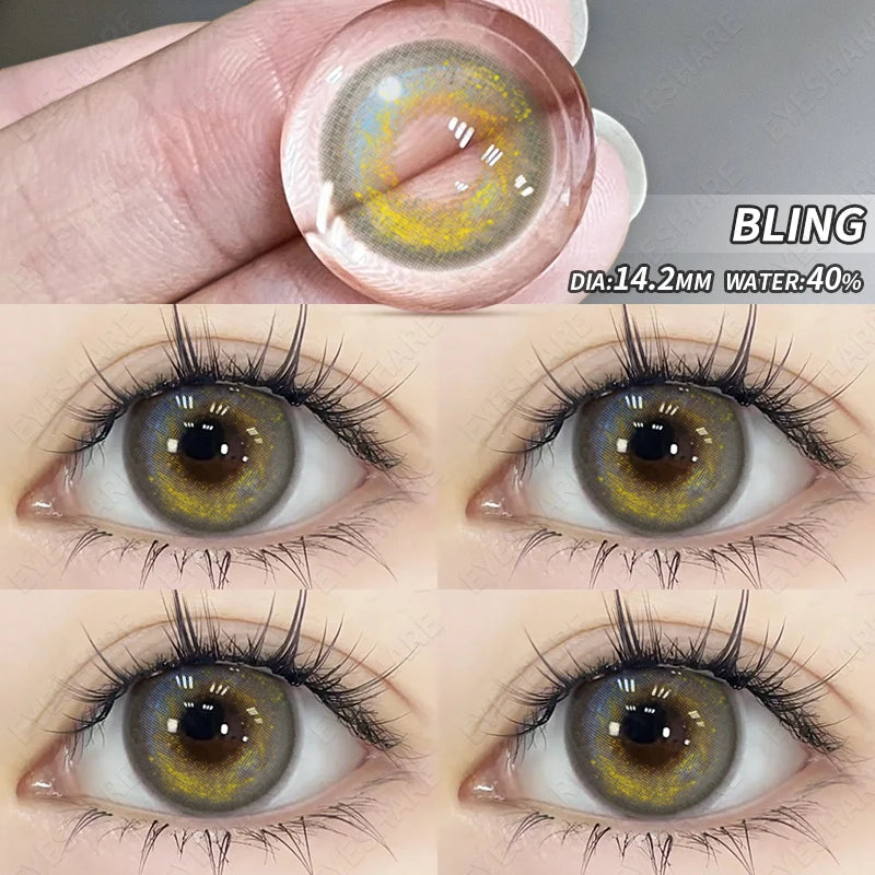 YOUMIKA  -  1Pair Natural Color Contact Lenses for Eyes New Blue Contacts Lenses Yearly Fashion Brown EyeContacts Lens Colored Lens