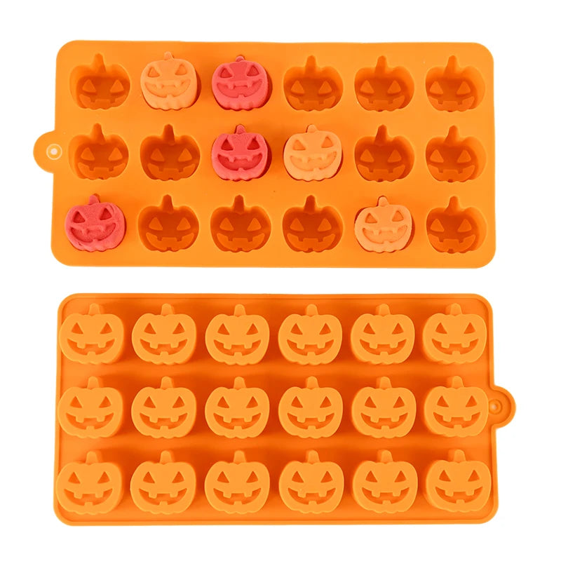 YOUMIKA  -  Halloween Ghost Pumpkin Silicone Mold Chocolate Cookie Candy Mould Halloween Party DIY Baking Tools Cake Decoration Supplies