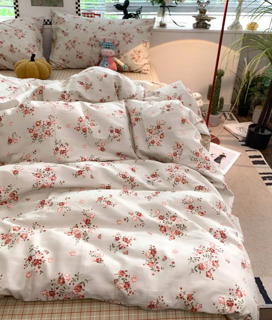 YOUMIKA  -  Classic fashion pastoral flower bedding set,twin full queen rustic floral cotton home textile bed sheet pillow case quilt cover