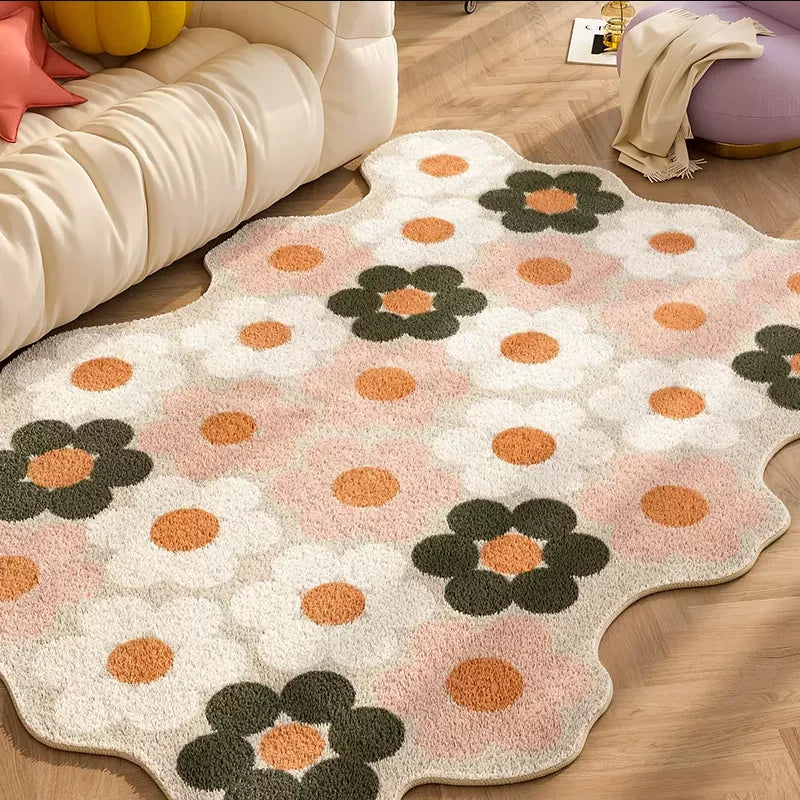 YOUMIKA  -  Carpets for Living Room Plaid Children Bedroom Fluffy Rug Home Decoration Cloakroom IG Floral Plush Mats ковер Tapete Tapis