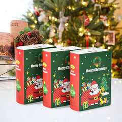 YOUMIKA  -  5pcs Book Shape Christmas Candy Chocolates Boxes Santa Biscuit Cookies Gifts Packing Bags For Xmas New Year Party Decor Navidad