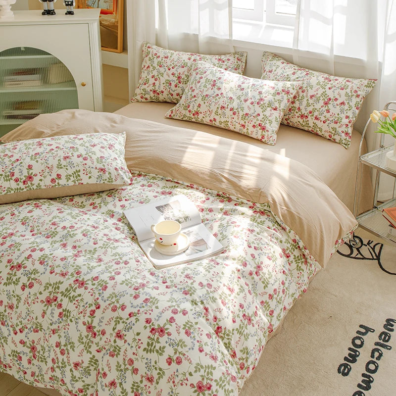 YOUMIKA  -  2024 New Double-layer Yarn Printed Pure Cotton Four Piece Set, A Luxurious Bed Four Piece Set Suitable For Home Use