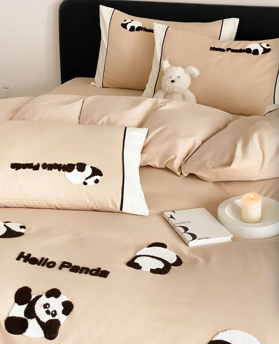 YOUMIKA  -  Cute cartoon panda bedding set 1.5 1.8 2.0 kid teen,full queen king lovely cotton home textile bed sheet pillow case quilt cover