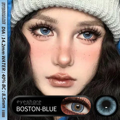 YOUMIKA  -   New Colored Contact Lenses for Eyes 2 pcs Fashion Colorcon Lenses Blue Contact Yearly Cosmetic Eye Lens Gray Pupils