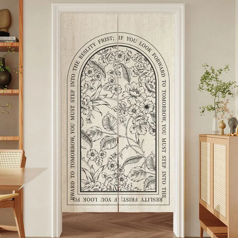 YOUMIKA  -  American Cotton Linen Door Curtain, Bedroom Partition Curtains, Kitchen Shelter, Entrance Tapestry, Wall Hanging Decor