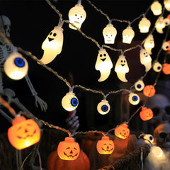 YOUMIKA  -  1.5m 10Led Halloween Light String Pumpkin Skull Eye Balls Ghost Festival Party Lantern Trick Or Treat Happy Halloween Day Decor