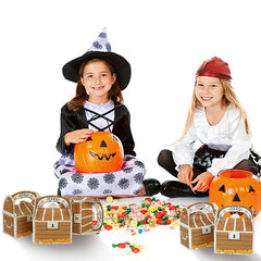 YOUMIKA  -  5Pcs Pirate Treasure Chest Candy Gift Box Bag for Halloween Kids Birthday Party Cookie Dessert Packing Christmas Decorations