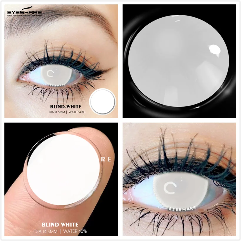 YOUMIKA  -  2Pcs Halloween Colorful Contacts Lenses Anime Cosplay Eyes Lens White Black Multicolored Lenses Yearly Beautiful Pupil