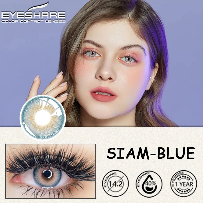 YOUMIKA  -  1Pair Natural Color Contact Lenses for Eyes Blue Colored Contacts lens Pupil Cosmetics Yearly Beauty Eye Lenses Green