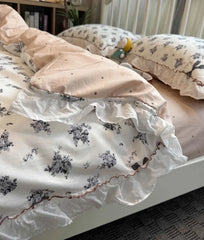 YOUMIKA  -  Vintage pastoral flower beding set,twin full queen american country floral cotton home textile bed sheet pillow case quilt cover