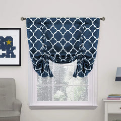 YOUMIKA  -  Beautiful Quatrefoil Dove Pattern Curtain, Thermal Insulated Blackout, Tie Up Panel, Rod Pocket for Small Window, W42xL63inch,