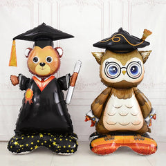 YOUMIKA  -  Graduation Party 4D Standing Balloons Bachelor Cap Bear Owl Foil Balloon Grad Congratulation We Did It Decoration Kids Gift Toy