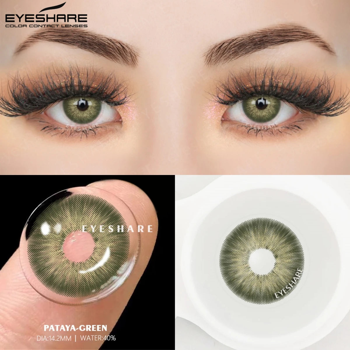 YOUMIKA  -  2pcs Natural Colored Contacts Lenses for Eyes Brown Eyes Lenses Blue Lenses Yearly Beautiful Pupil Green Contact Lenses