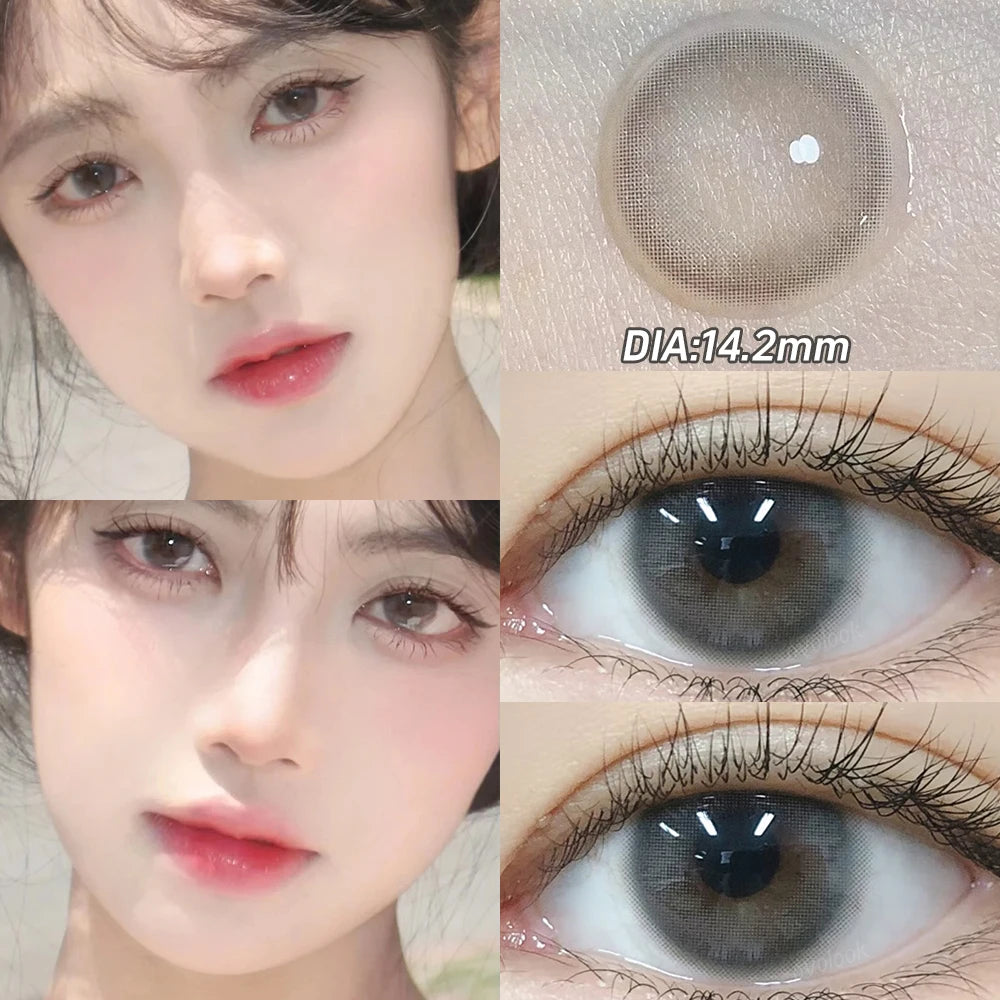 YOUMIKA  -  Pink Lenses Color Contact Lenses for Myopia Beauty Eye Color Lenses Fashion Natural Pupils Grey Brown Blue Lens 1 Pair