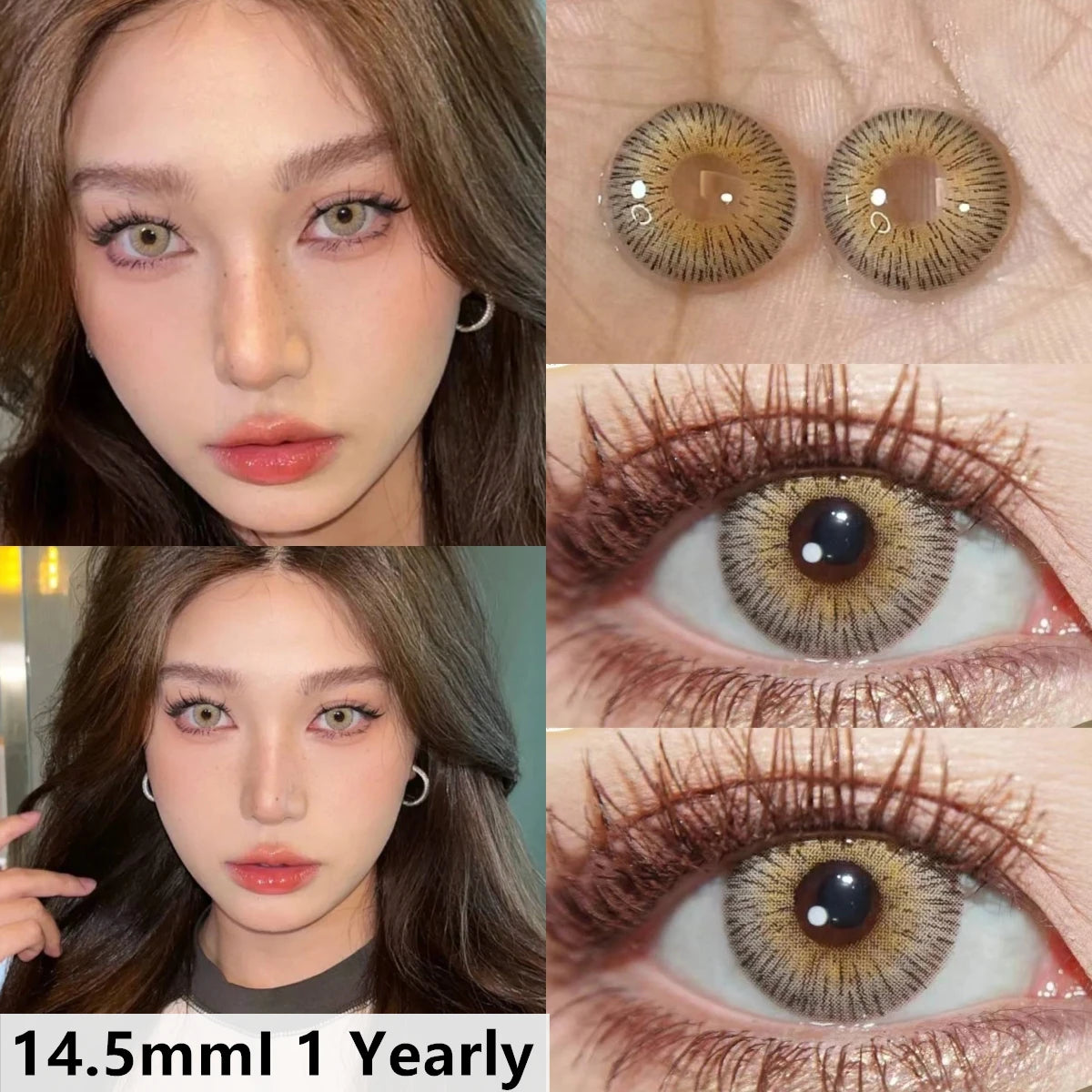 YOUMIKA  -  2pcs New Colored Contact Lenses Natural Brown Eye Contact Lenses Yearly Fashion Blue Contact Gray Lens Fast Delivery