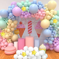 YOUMIKA   -  128pcs Macaron Rainbow Balloon Arch Kit for Baby Shower Birthday Wedding Bridal Shower Children's Day Party Decorations