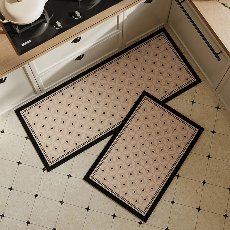 YOUMIKA  -  Kitchen Carpets Waterproof Non-slip Oil-proof Floor Mats PVC Leather Wipeable Rugs Long Strip Imitation Woven Foot Mats Alfombra