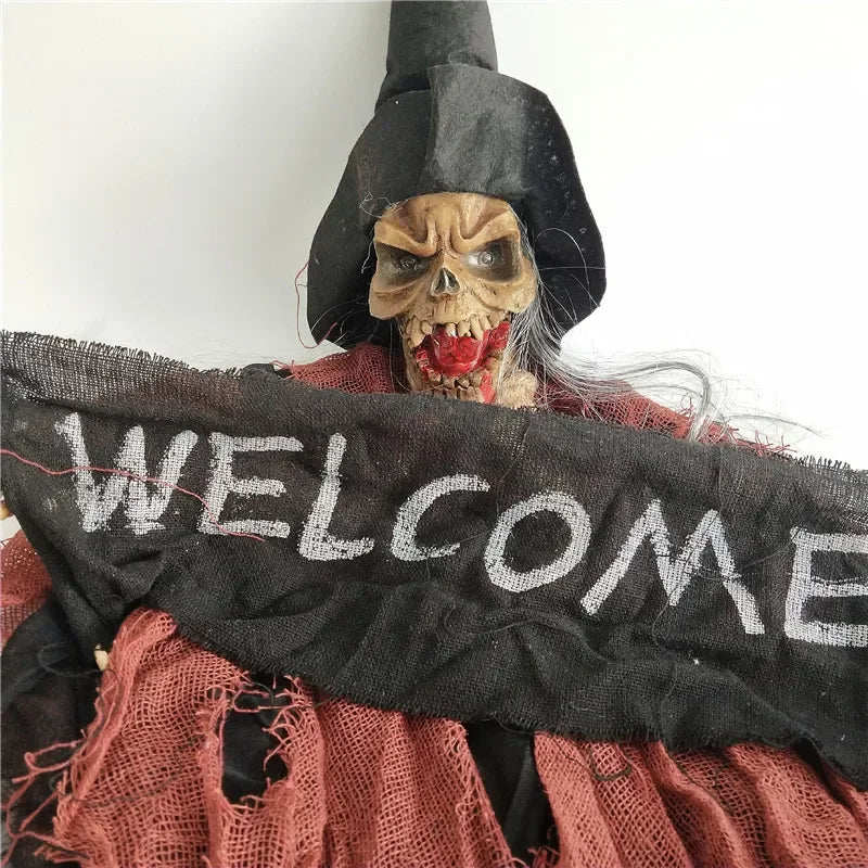 YOUMIKA  -  Halloween Hanging Ghost Haunted House Hanging Grim Witch Ghost Horror Props Electric Toys Home Door Bar Club Halloween Decor