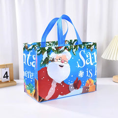 YOUMIKA  -  4Pcs Christmas Gift Bag with Handle Xmas Non-Woven Tote Bag Santa Snowman Candy Treat Bag Navidad 2025 New Year Party Decoration