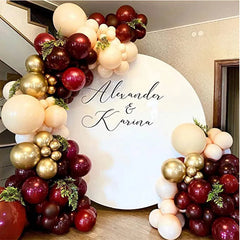 YOUMIKA  -  Burgundy and Gold Balloon Garland Arch Kit for Valentines Day Wedding Bachelorette Birthday Bridal Baby Shower Decoration