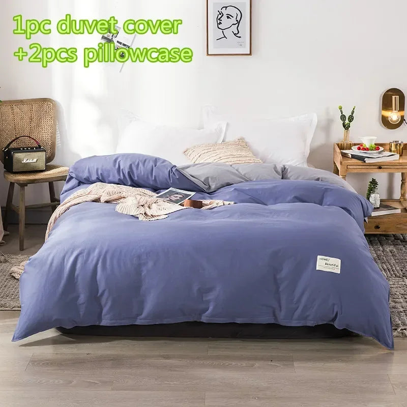 YOUMIKA  -  Fashion Duvet Cover Sets Cotton Gray Quilt Cover Single Double Queen Bedding Sets 2pc Pillowcase Boys Solid Comforter Cover Sets